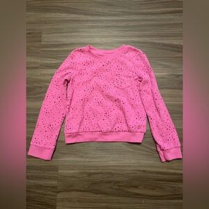 Cat & Jack Pink Textured Long Sleeve Top with star print size XS 4/5